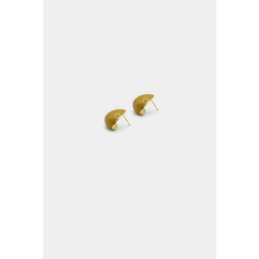 Voodoo Vixen - Domed Mustard Teardrop Ohrstecker - Gelb